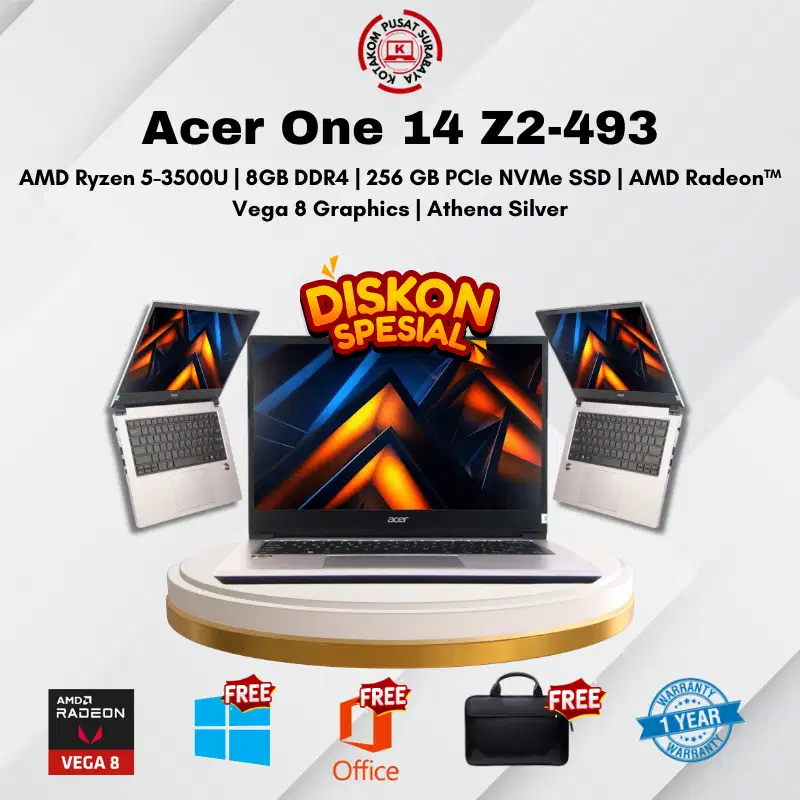 Promo Laptop Pelajar Acer One 14 Z2 493 Free Windows 11 & Ms.Office