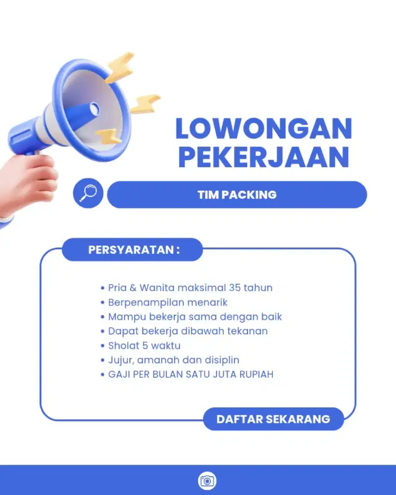 Lowongan kerja bagian packing