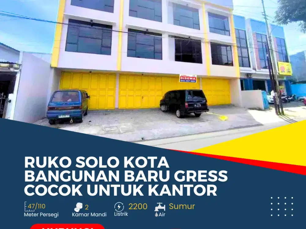 Ruko Bangunan Baru Cocok Untuk Kantor