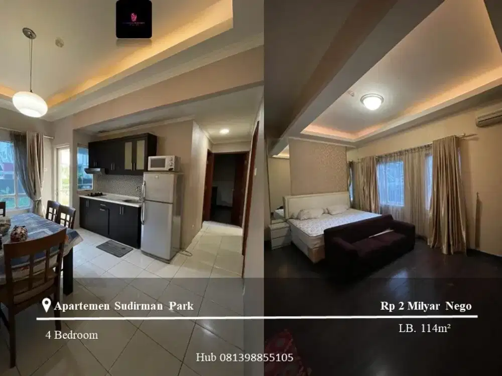 Dijual Apartement Sudirman Park 3BR Full Furnished