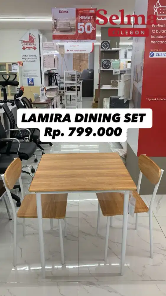 PROMO AKHIR TAHUN SELMA CILEGON MEJA MAKAN SET LAMIRA DISC UP TO 60%