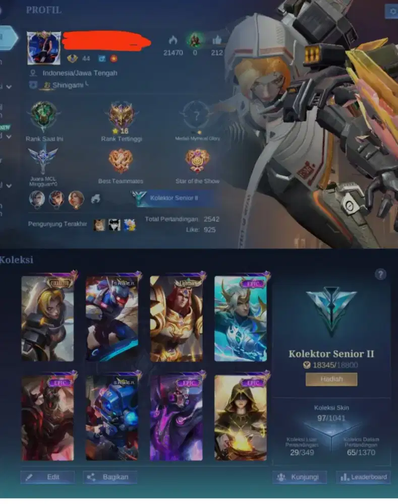 Akun ml kolektor senior 2