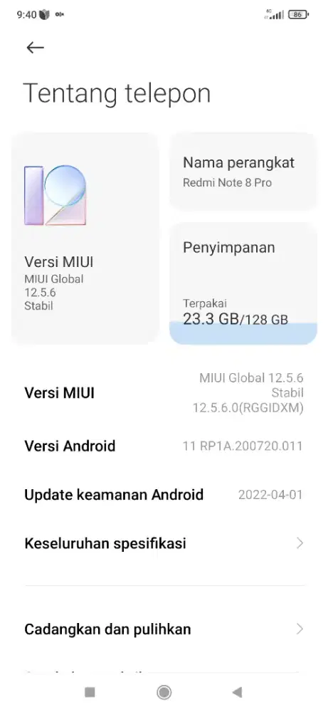 Redmi note 8 Pro Ram 6/128 Hijau