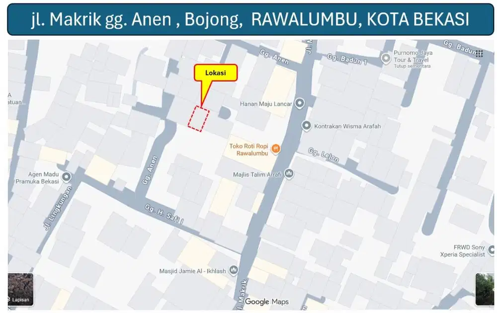 Dijual Rumah siyap huni di Rawalumbu - Kota Bekasi