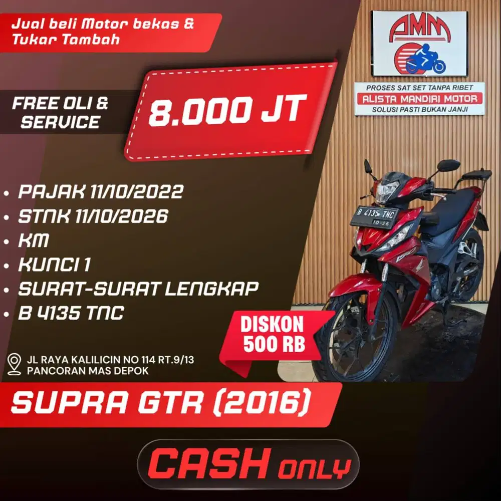 SUPRA GTR 2016 BISA CASH / TUKAR TAMBAH/ PAKAI CC/PAYLATER
