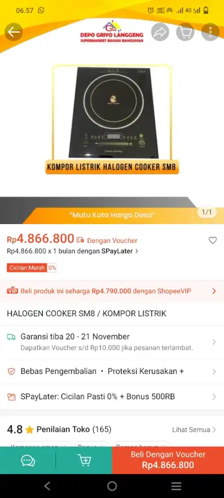 Kompor listrik SM8 barang baru dibuka blom dipake
