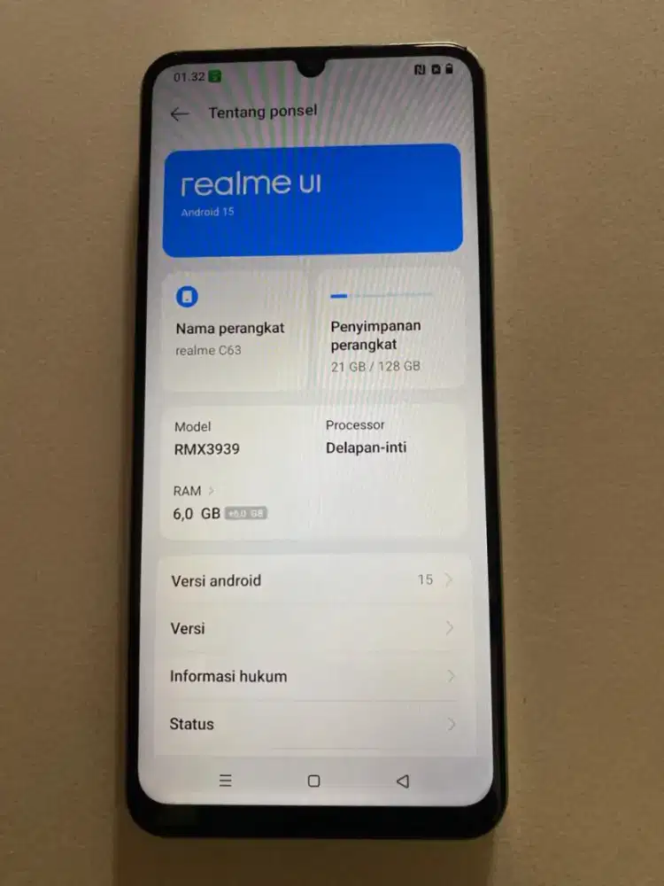 Realme c63 ram 6/128gb