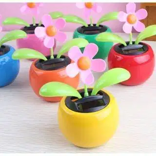 Bunga Goyang Moving Plant Solar Hiasan dashboard Mobil Interior Solar