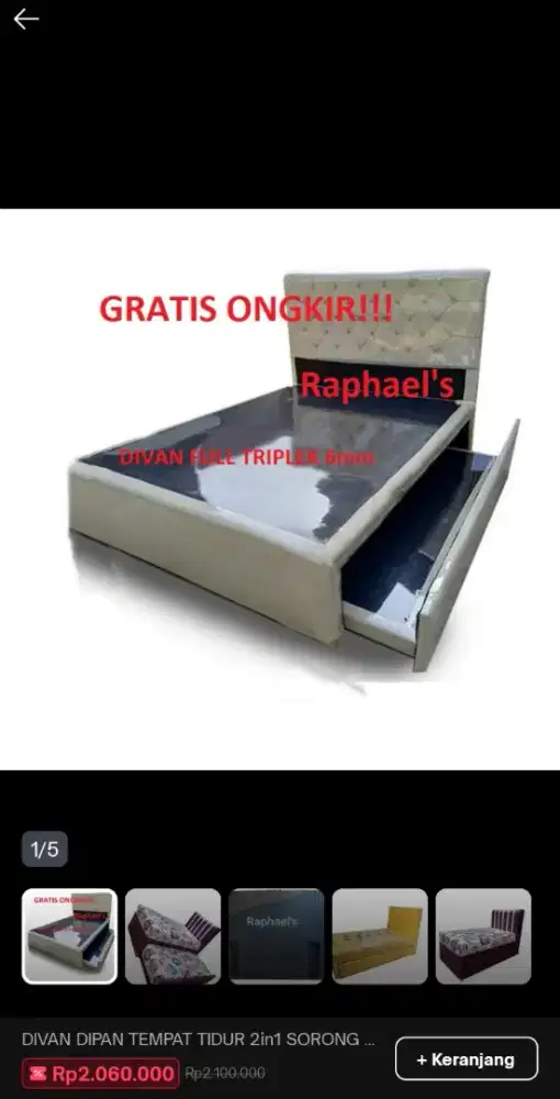 Dipan divan 140x200 full size atas