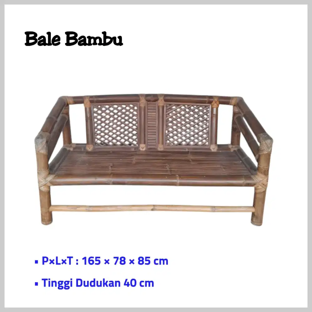 Bangku Santai Bale Bambu 165×78×85 cm