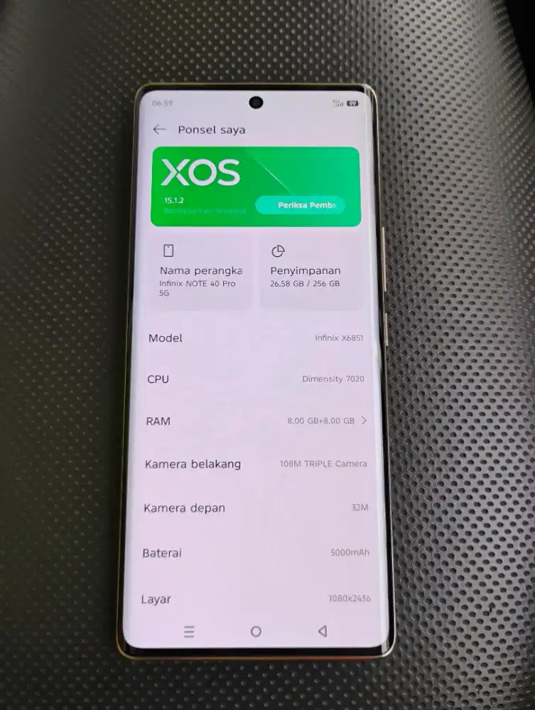 Infinix Note 40 Pro 5G NFC RAM 8+8/256GB Android 15 Mulus No Minus