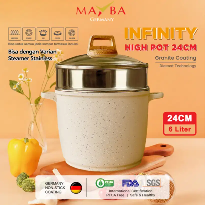 MAYBA PANCI TINGGI High stock pot 24cm Wajan gentong infinity series
