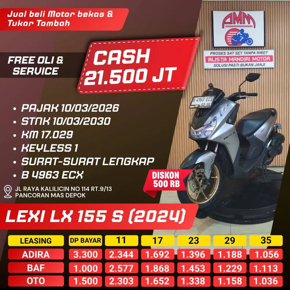 DP 1JT LEXI LX KEYLESS 2024 BISA CASH/TT/PAKAI CC/PAYLATER