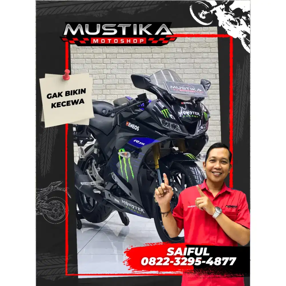 Perfect Condition!!Yamaha R15 V3 Monster Energy 2019 Mulus-Mustika