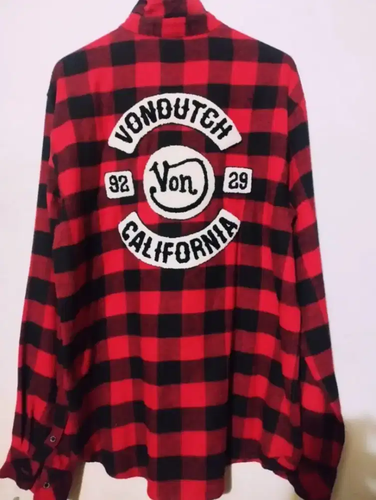 Flannel Von Dutch red and black California Original