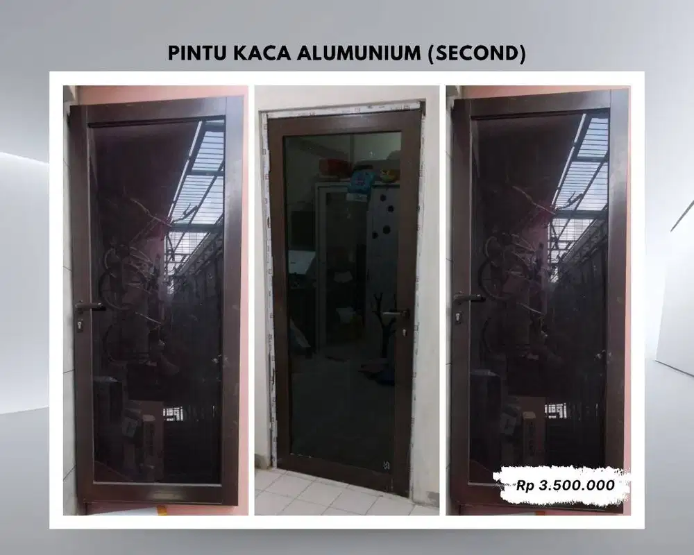 PINTU KACA ALUMINIUM – SECOND (KONDISI NORMAL)