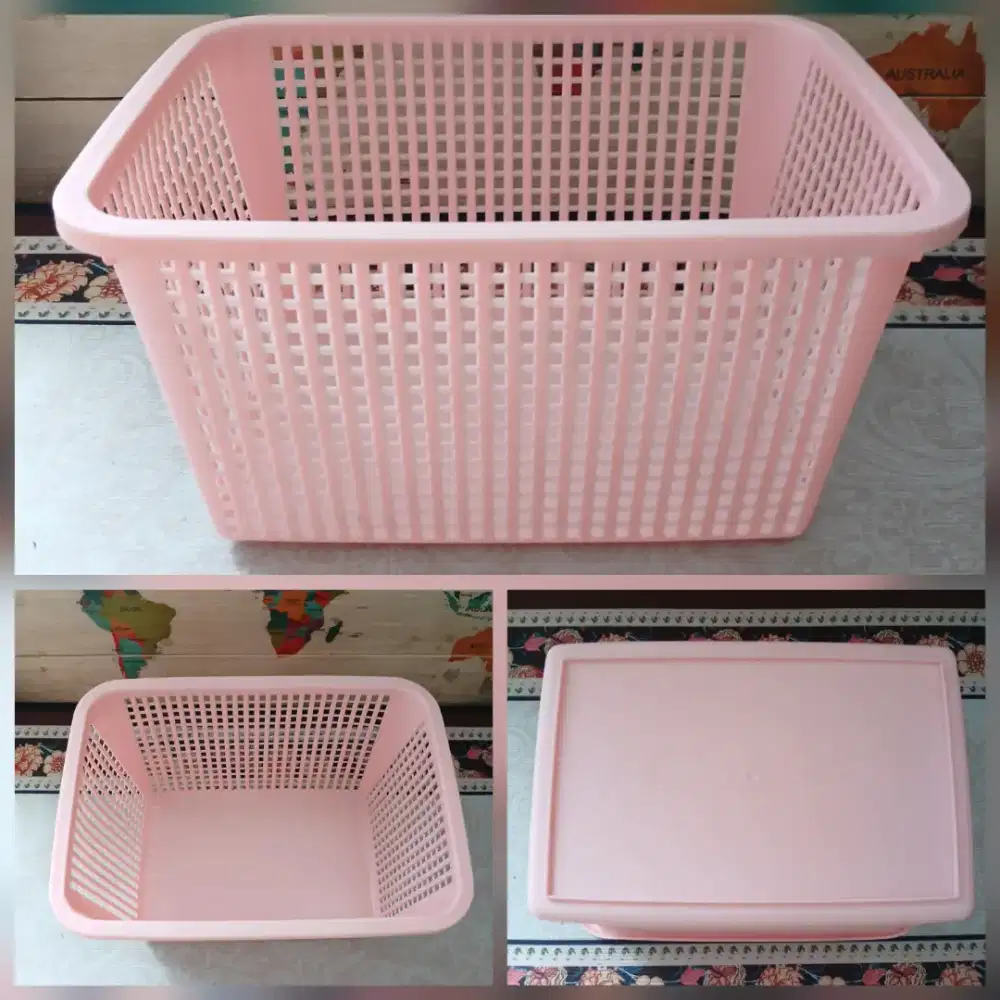 Keranjang basket plastik serbaguna Green Leaf 309, bekas