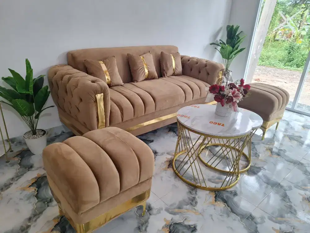 Sofa chesterfild minimalis murah elegant