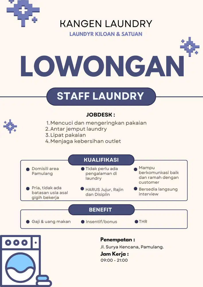 LOWONGAN KERJA : LAUNDRY STAFF