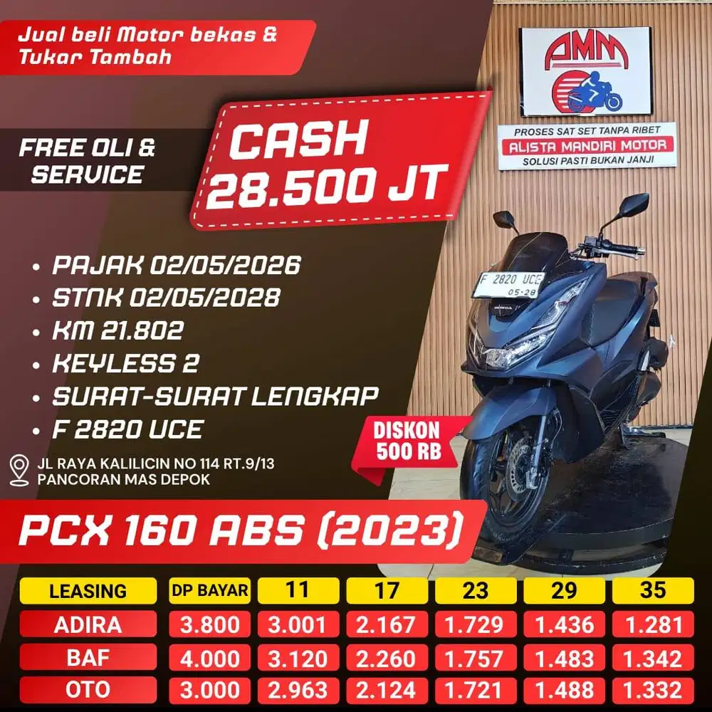 PCX 160 CBS TH 2023  BISA CASH/KREDIT/TT/PAKAI CC/PAYLATER