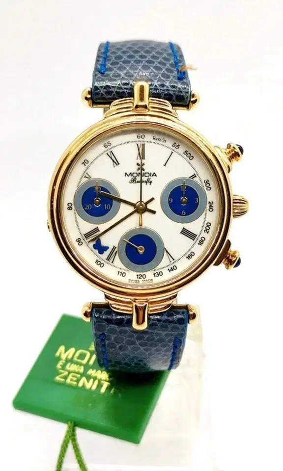 MONDIA by Zenith mod BUTTERFLY chronograph mov Harley Ronda 726 nos