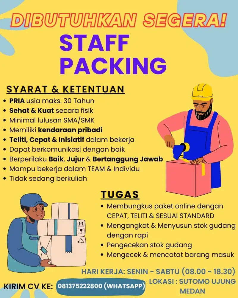 STAFF PACKING ONLINE SHOP (DIBUTUHKAN SEGERA!!) ADMIN