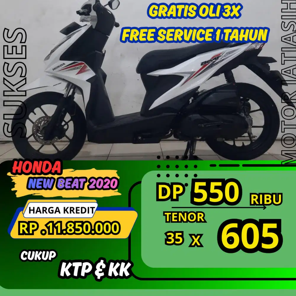 PROMO DP MURAH HONDA  NEW BEAT CBS 2020 DP 550 RIBU BISA CASH/KREDIT