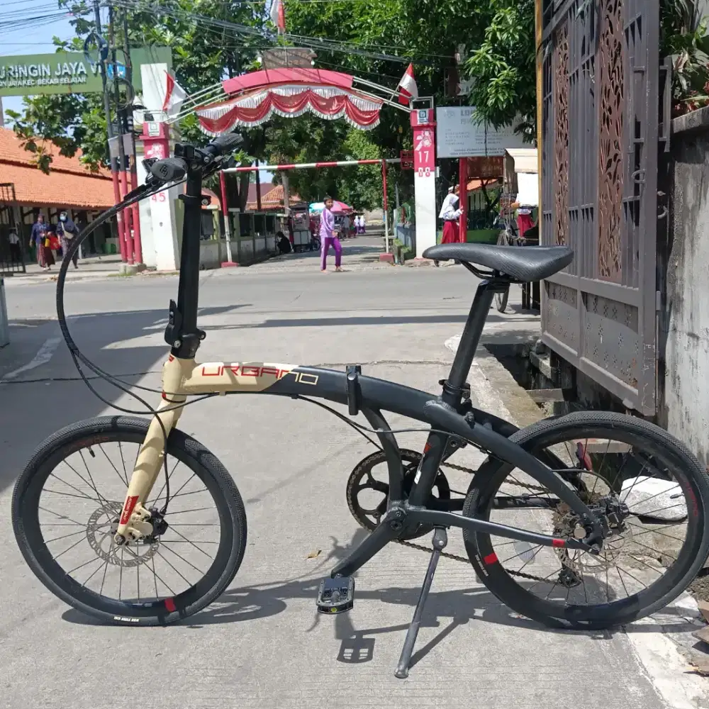 Sepeda lipat 20 Polygon Urbano 5 holo rem hidrolik 9speed sora