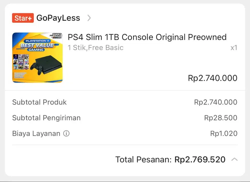 PS 4 slim 1 TB console original