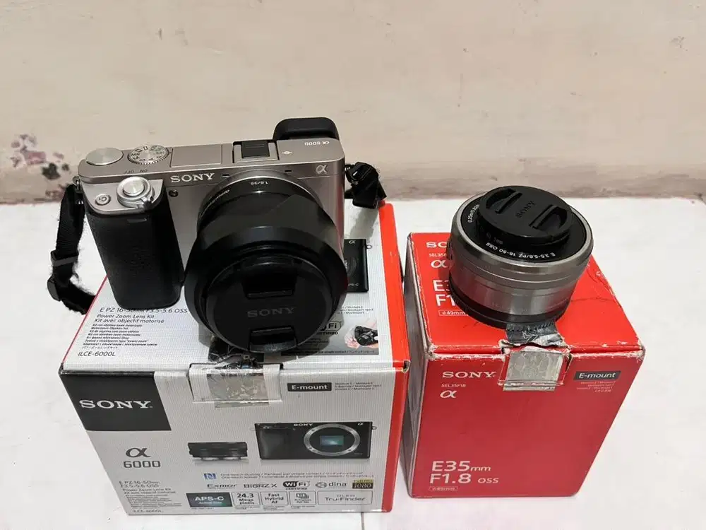 Jual Sony A6000 Kit + Lensa Sony E35 f1.8 OSS