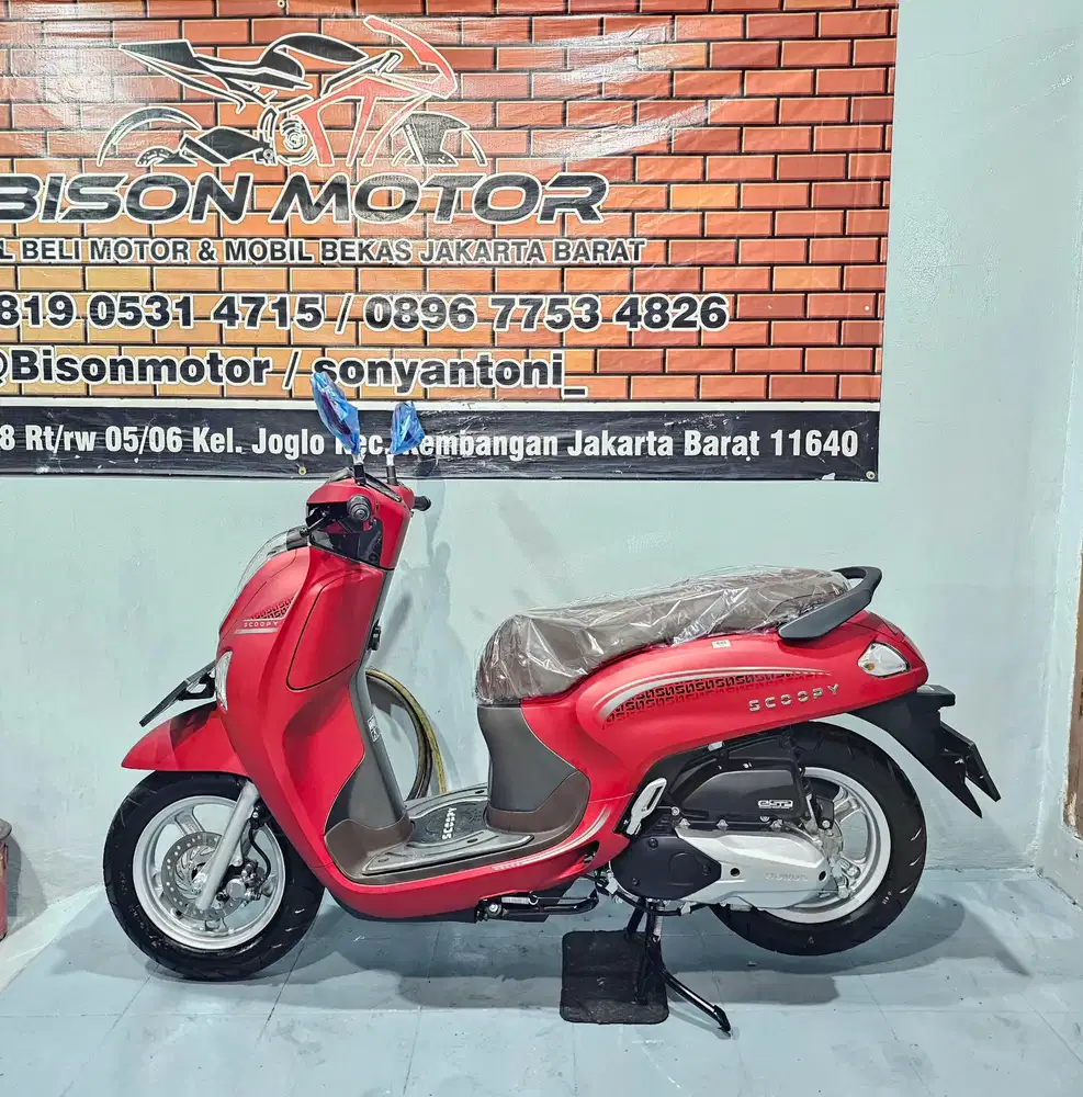 HONDA NEW SCOOPY SMARTKEY KEYLESS ALARM CBS ISS 2025 ISTIMEWA MERAH