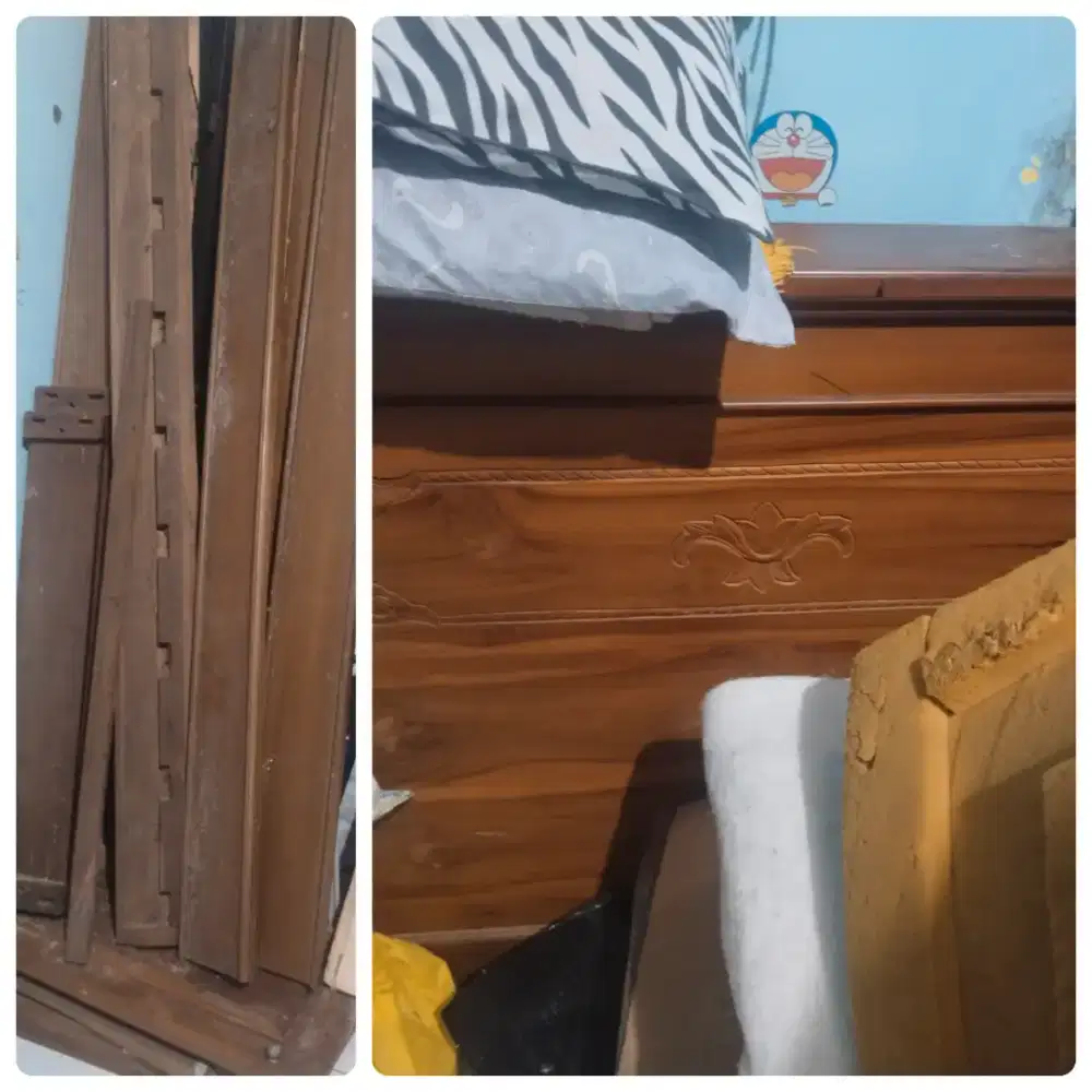 Di jual bongkaran dipan tempat tidur kayu jati asli