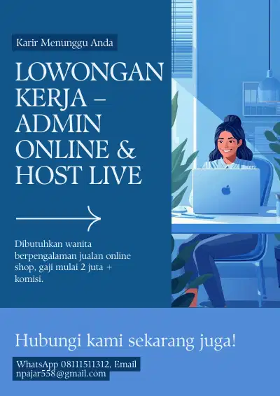 lowongan kerja admin online serta host live dishope