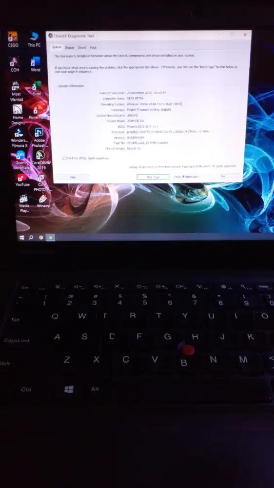 Laptop lenovo thinkpad core i5