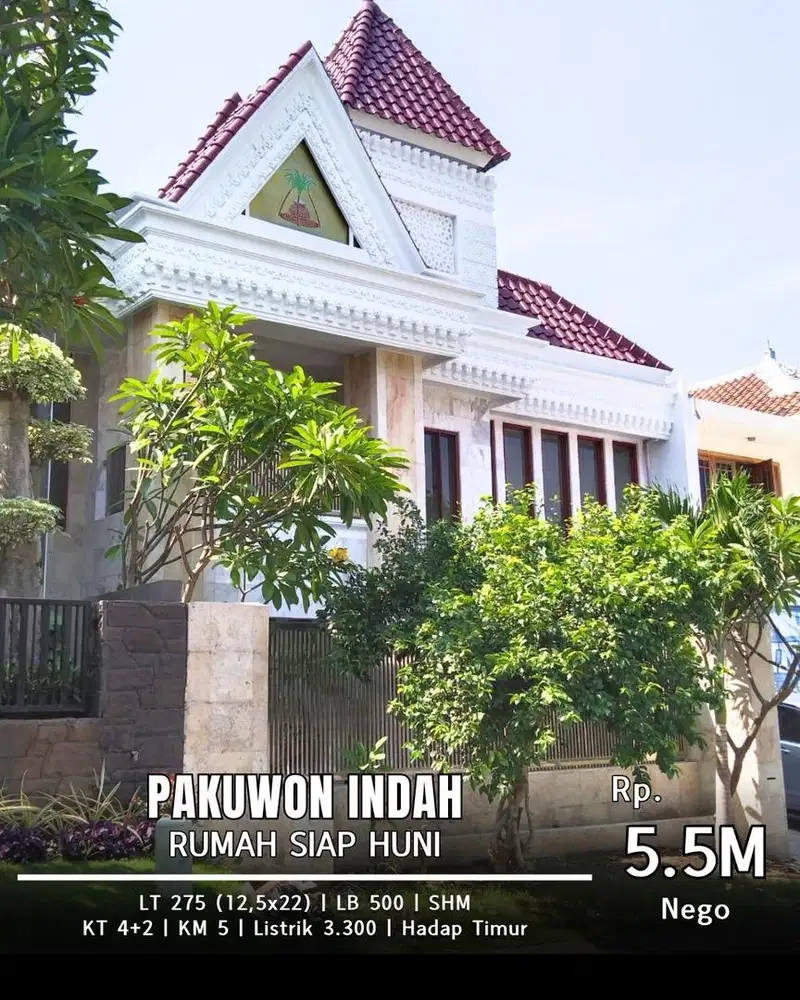 Rumah di pakuwon indah dekat citraland dangraha famili