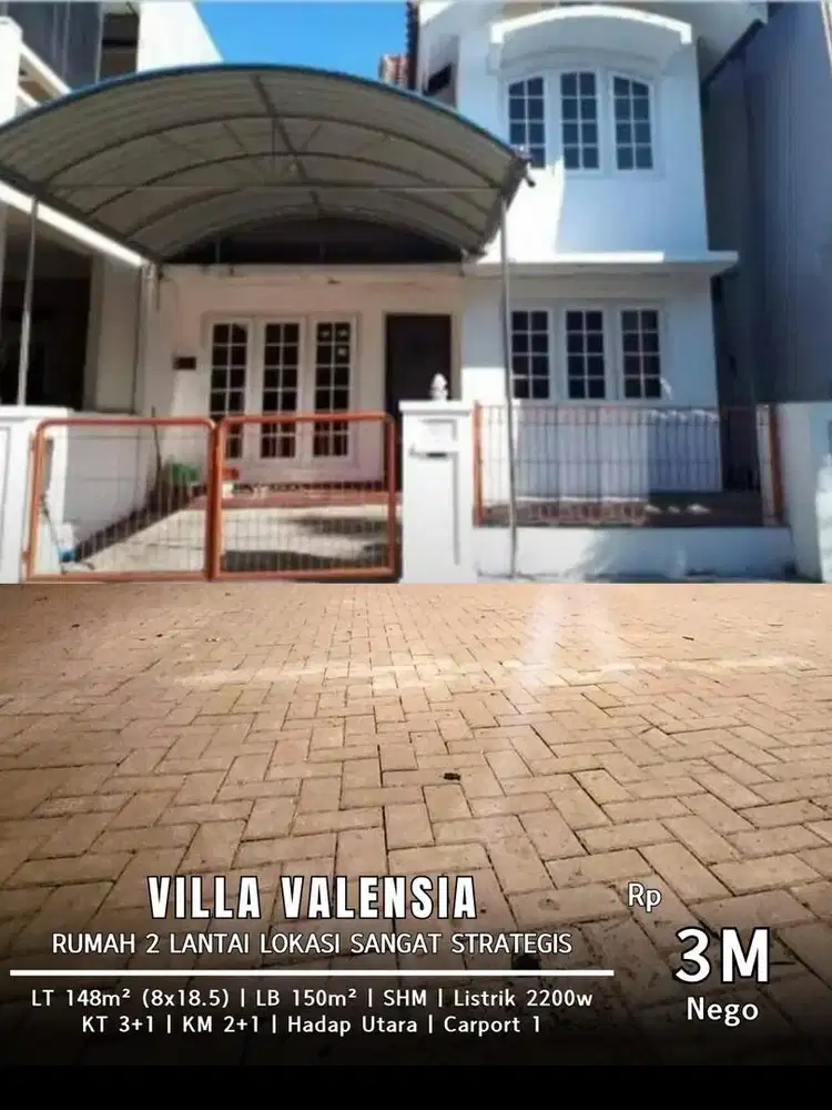 Rumah lokasi strategis di villa valensiq dekat Citraland dan pakuwon