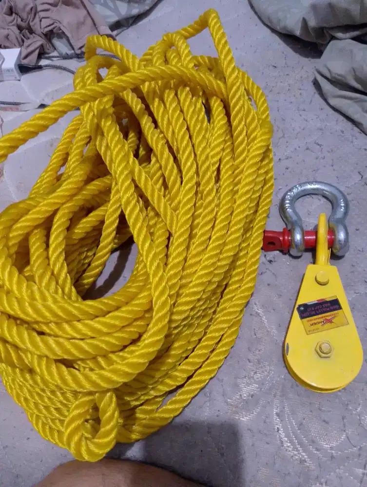 Jual tambang 12mm katrol max 400kg,omega max 4 ton