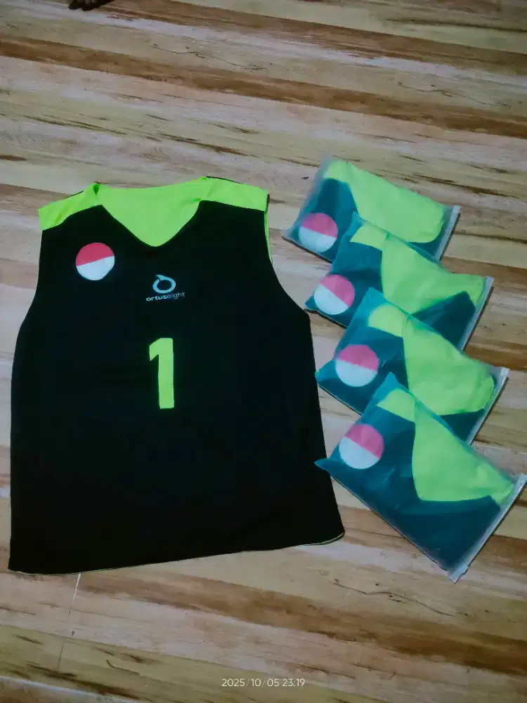 JERSEY!!! BASKET 2 Sisi Neon/Hitam Standart Kompetisi  Nasional