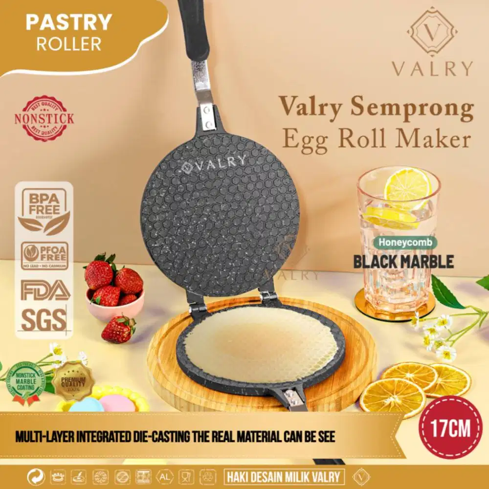 VALRY Cetakan Semprong Granit Egg Roll Waffle Maker