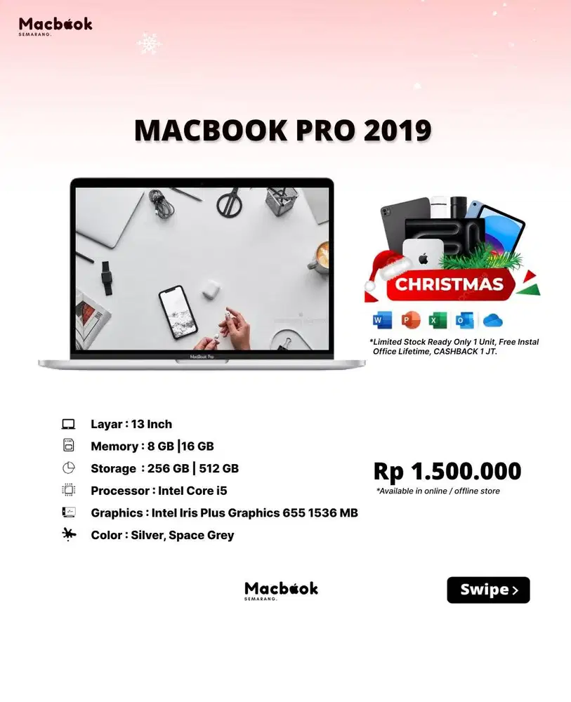 FLASH SALE MACBOOK PRO 2019 13 8/256GB 16/512GB