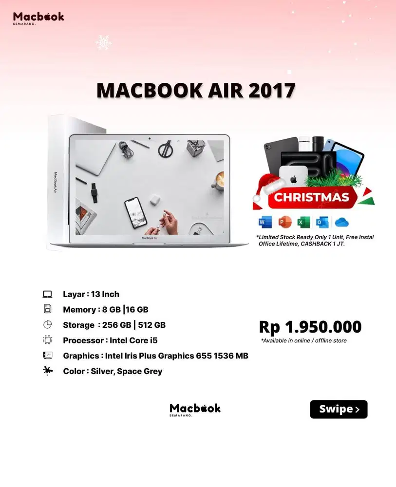 MACBOOK AIR 2017 8/128 GB BEST SELLER UNIT!