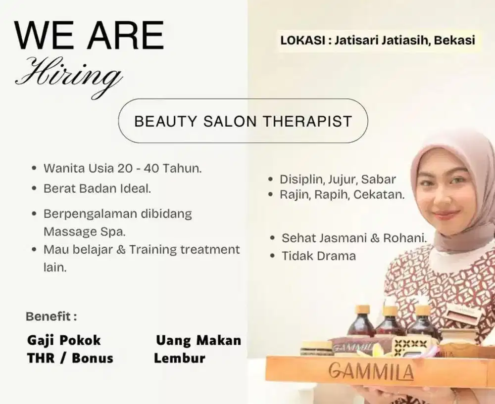 Lowongan Beauty Salon Therapist