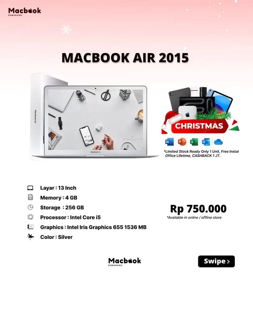 MACBOOK AIR 2015 13 4/256GB ONLY 1 UNIT