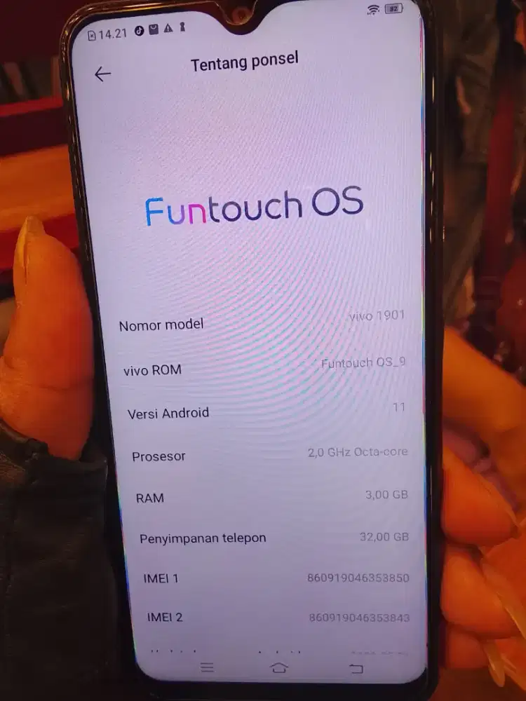 Vivo Y12 kumplit ram 3/32 normal mulus