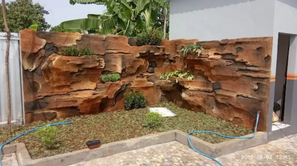 Jasa pembuatan tebing relif kolam minimalis kolam ikan koi dll #4