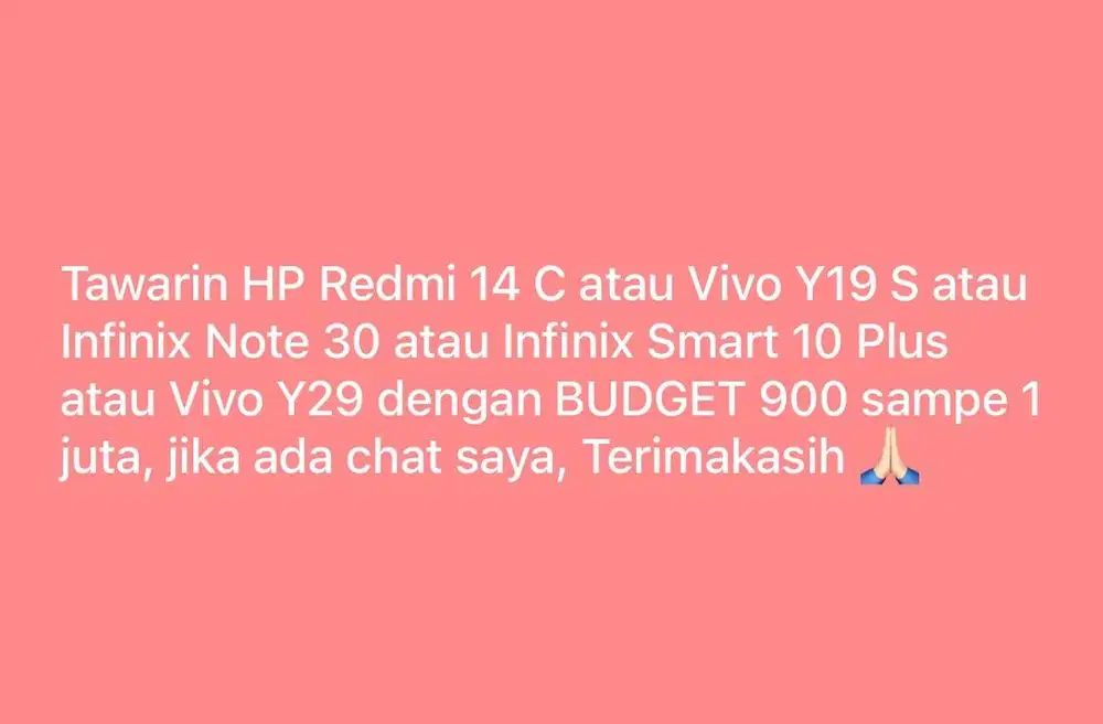 Tawarkan HP yg ada di deskripsi foto