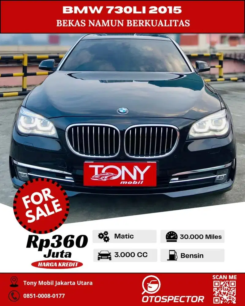 Sunroof BMW 730Li 3.0 AT 2015 Hitam