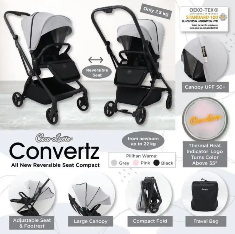Prelove Stroller Ccocolatte Convertz