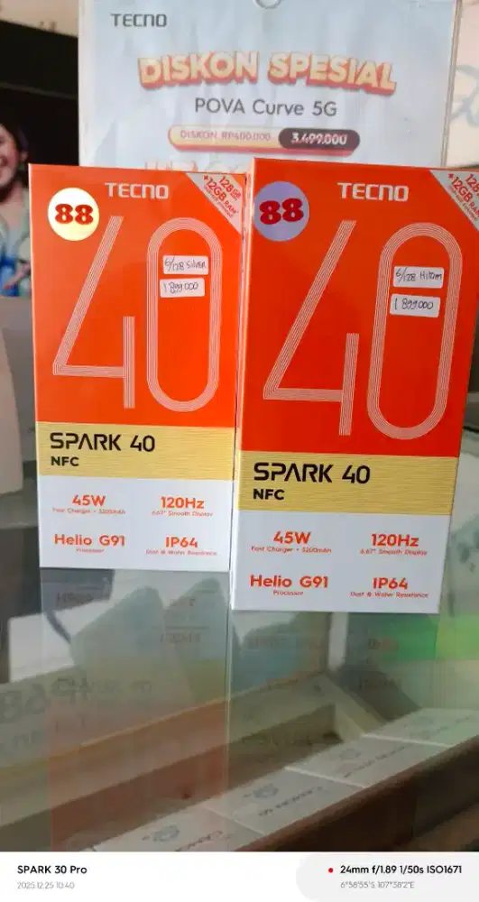Tecno Spark 40 6GB+6GB/128GB ,Baru,Segel Box,Garansi Resmi,Original