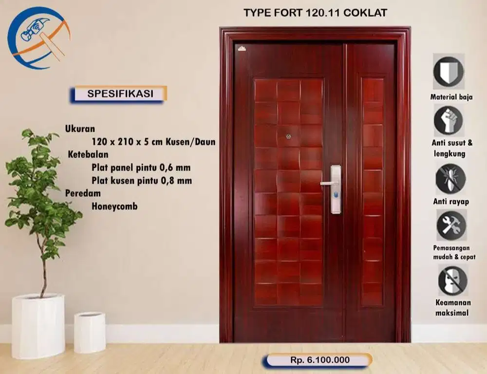 Jual Pintu baja anti rayap awet tahunan kota Padang